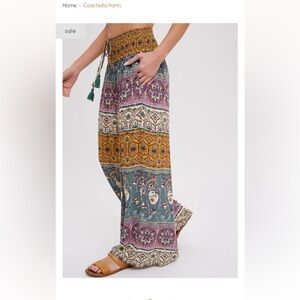 Bluivy Boho Patterned Pants floral multi colored print
